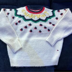 Clare V Charmant Fair Aisle Ivory Crewneck Sweater size Small